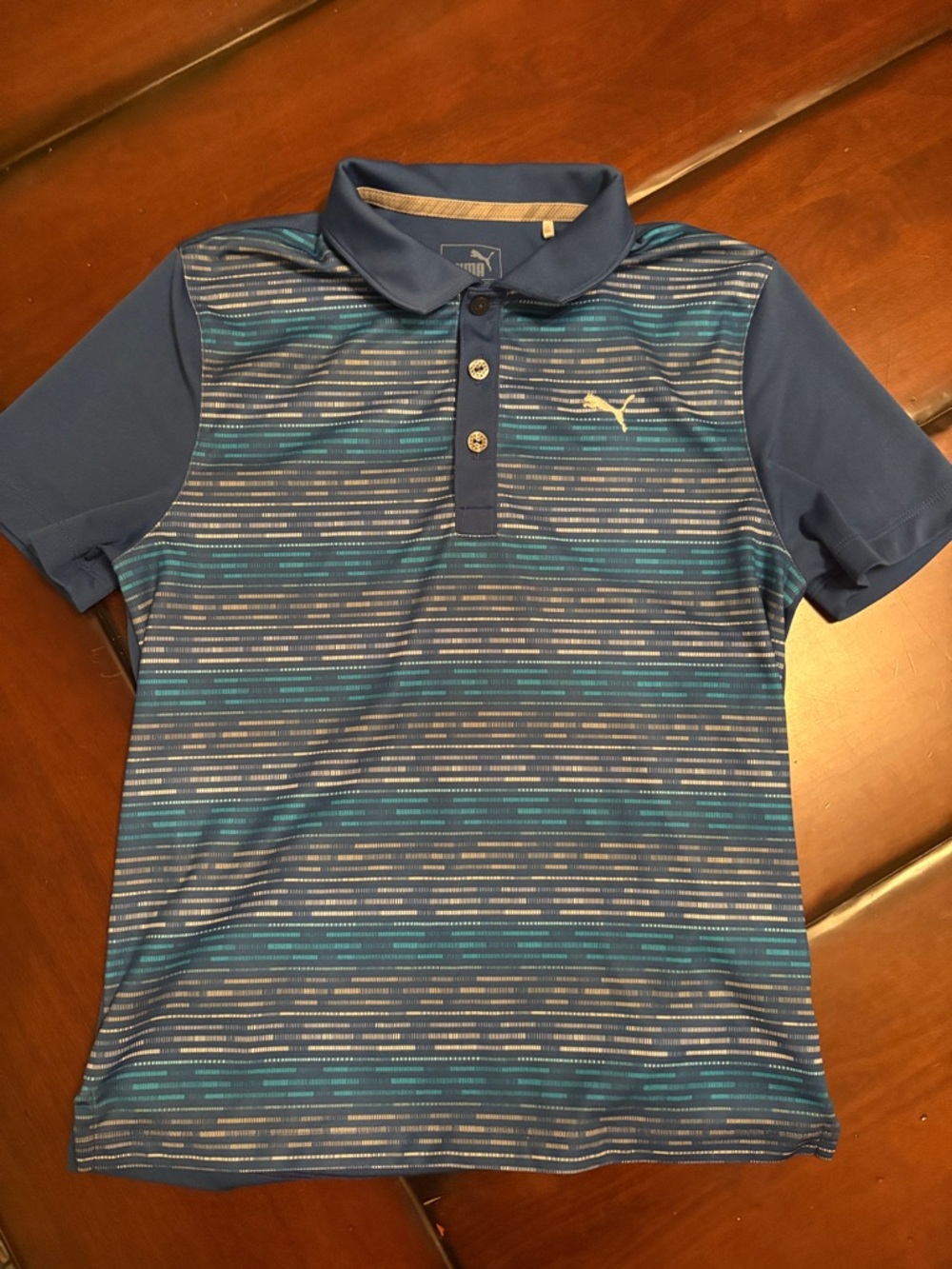 Puma Blue Multi-Stripe Boys' Polo